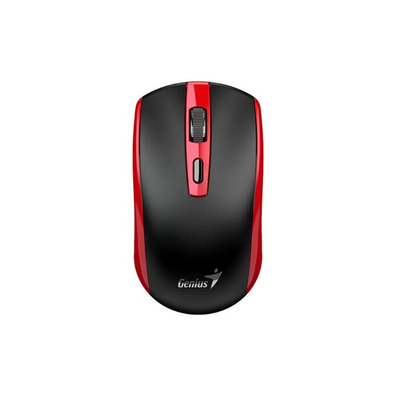MOUSE GENIUS/ECO-8150 WIRELESS ROJO /BAT. RECARGABLE /AI COPILOT /4 BOTONES /1200 DPI /ADAP. USB