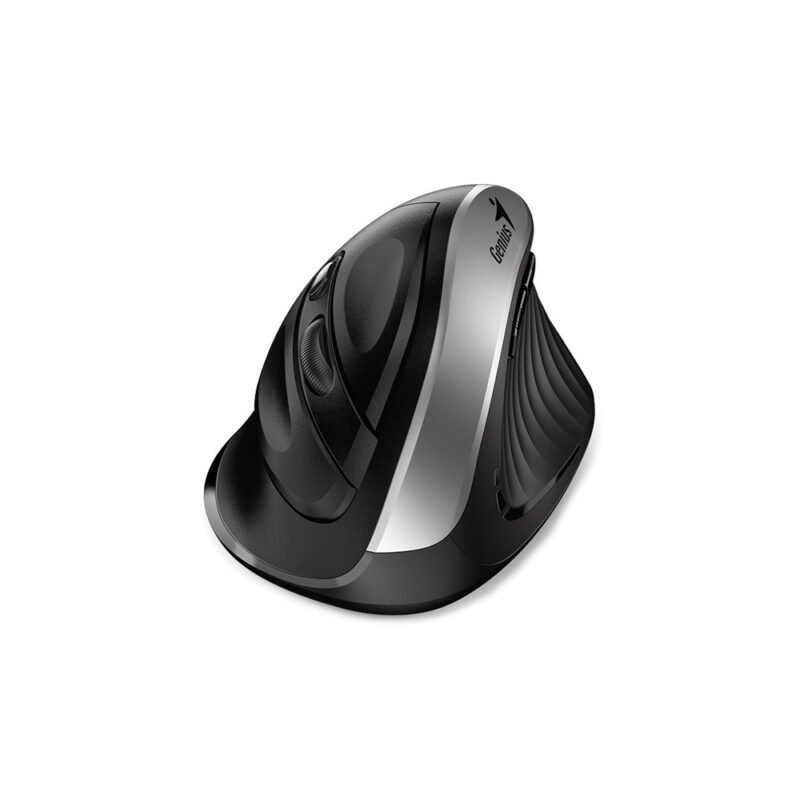MOUSE WIRELESS GENIUS ERGO 8250 SILVER / VERTICAL / SILENCIO / RF 2.4GHZ / PILA AA X 1