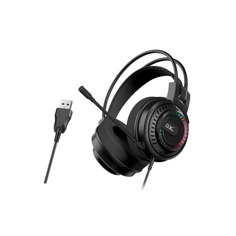 HEADSETS GENIUS/HS-GX570U GAMING USB NEGRO CON RGB LED