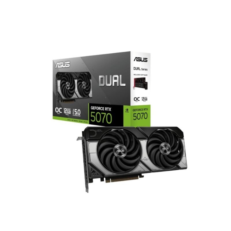 TARJETA DE VIDEO ASUS GEFORCE RTX 5070 DUAL OC EDITION 12GB GDDR7 PCI-E 5.0 90YV0M17-M0AA00