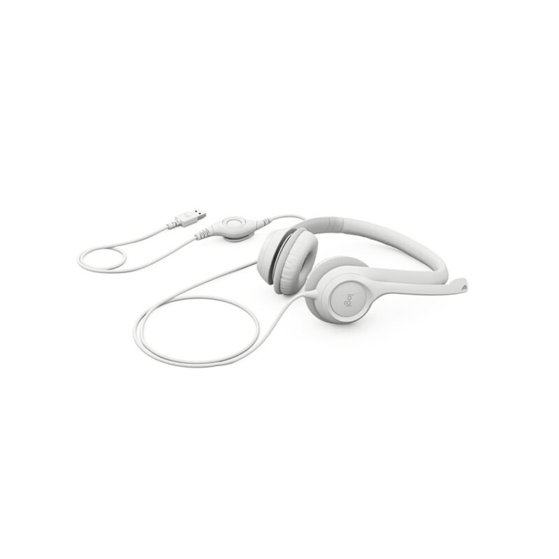 HEADSETS LOGITECH/H390/USB-A/MIC. CANCEL. RUIDO/CABLE 1.9M/100KHZ/BLANCO