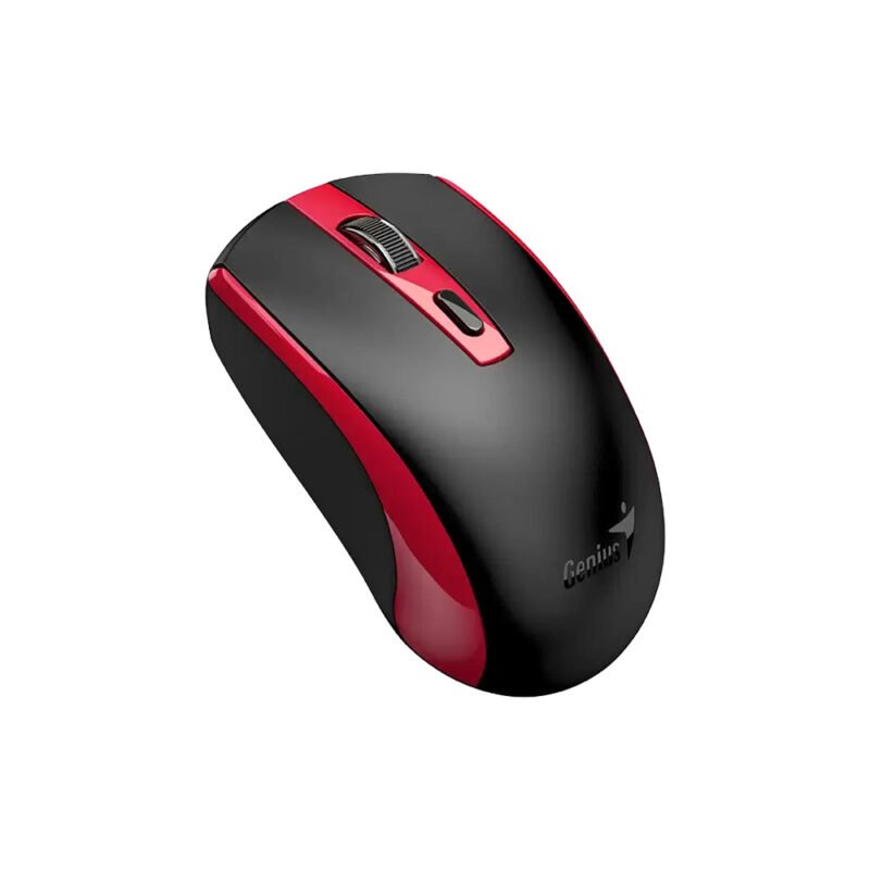 MOUSE GENIUS/ECO-8150 WIRELESS ROJO /BAT. RECARGABLE /AI COPILOT /4 BOTONES /1200 DPI /ADAP. USB