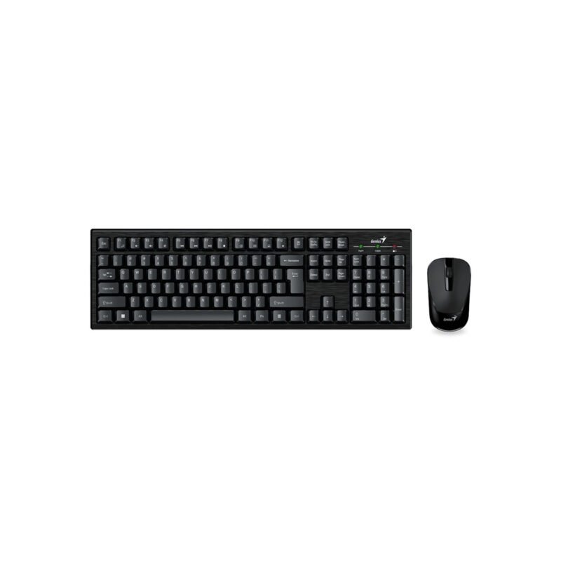 COMBO TECLADO Y MOUSE GENIUS KM-8101 WIRELESS NEGRO/RF 2.4GHZ /INDICADOR DE BATERIA/PILAS AA X 2