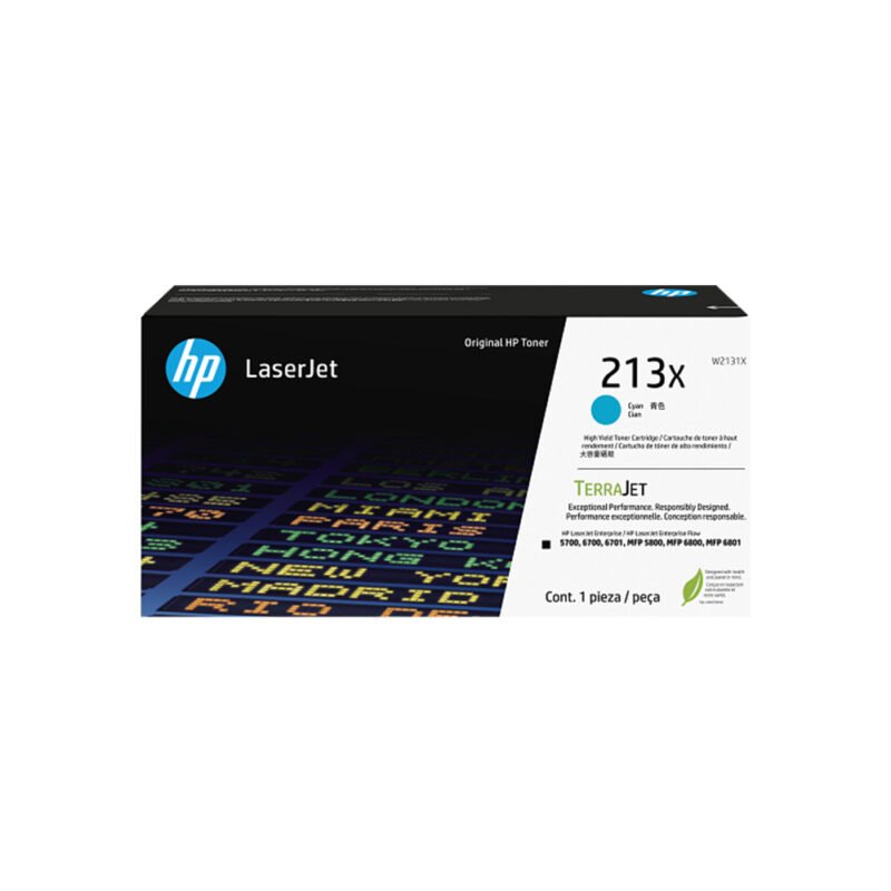 CONSUMIBLE HPINC//TONER 213X CYAN ALTO RENDIMIENTO LASERJET 5700/5800/6700/6800 6000 PAG W2131X