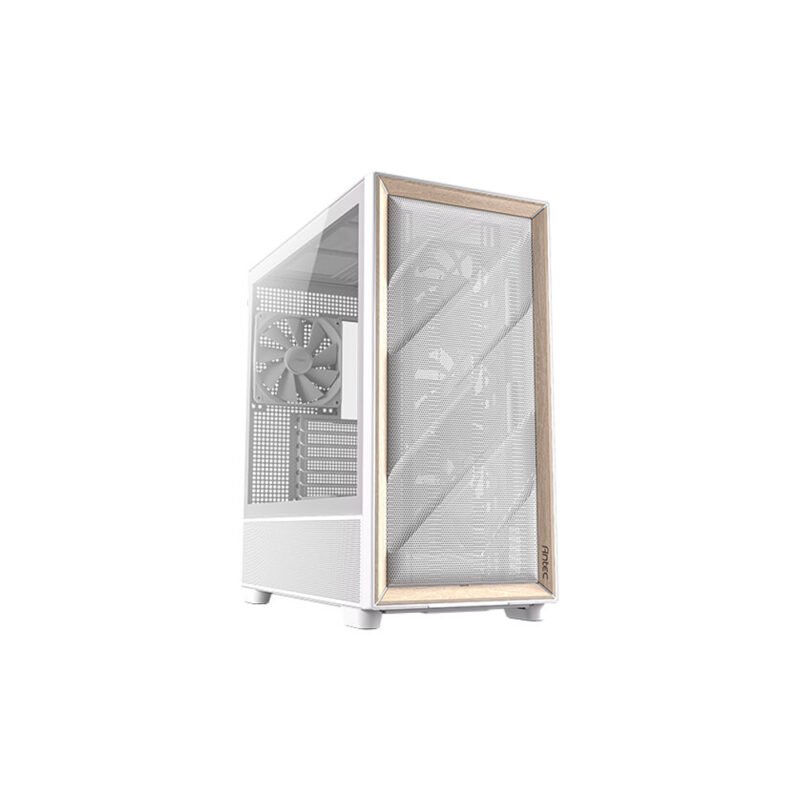CASE ANTEC/FLUX WOOD WHITE MID TOWER 3X120MM IN FRONT 1X120MM REVERSE FAN 1X140MM REAR
